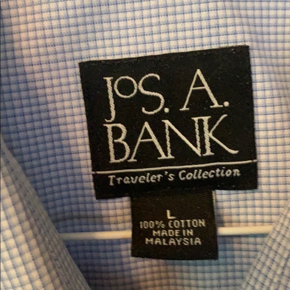 Jos. A. Banks blue shirt sleeve shirt large + - Picture 2 of 4